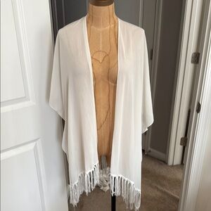 David and Young Ivory Fringe Kimono